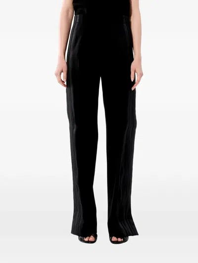 Balenciaga Stripe-detail Trousers In Black