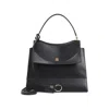 Balenciaga Medium Nano Leather Shoulder Bag In Black