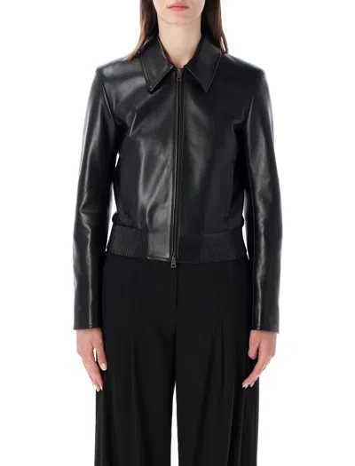 Balenciaga Structured Leather Jacket With Modern Edge In Black