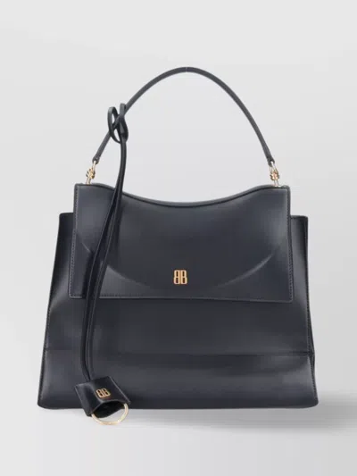 Balenciaga Structured Top Handle Tote Bag In Black