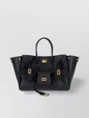 BALENCIAGA STRUCTURED TOTE BAG WITH BUCKLE AND GOLD-TONE