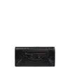 Balenciaga Stud-embellished Wallet In Black
