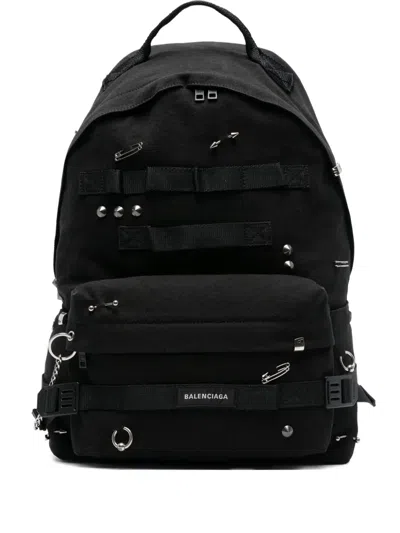 Balenciaga Studded Backpack In Black