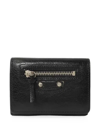 Pre-owned Balenciaga Studded Card Case In Black
