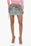 Balenciaga Studded Denim Cagole Mini Skirt