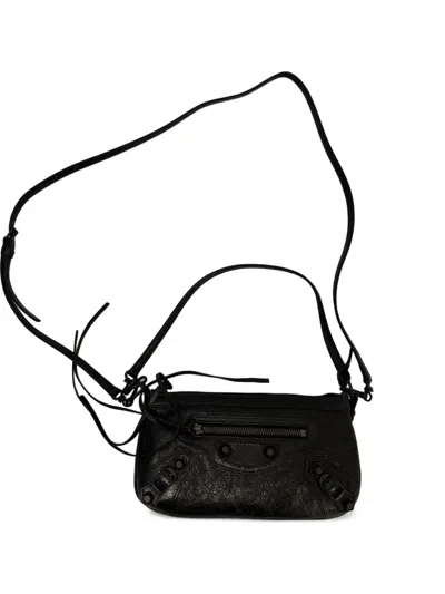 Balenciaga Studded Le City Shoulder Bag In Black