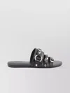 Balenciaga Studded Leather Slide Sandals In Black