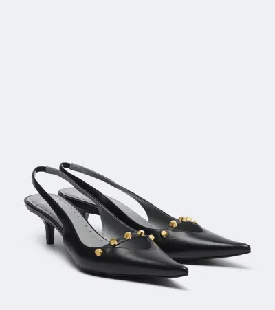 Balenciaga Pointed-toe Kitten Heel Slingback Heel In Black