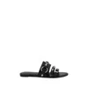 Balenciaga City Nappa Leather Flat Slides In Black