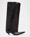 Balenciaga Waiders Calf Leather Stiletto Boots In 1000 Black