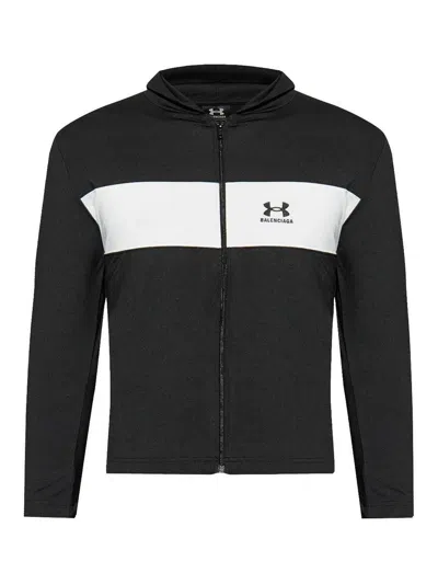 BALENCIAGA LOGO-EMBROIDERED HOODIE