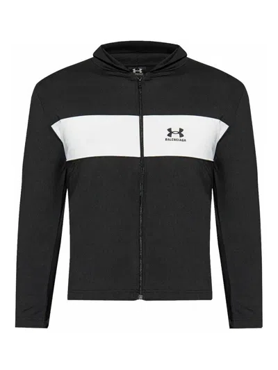 BALENCIAGA X UNDER ARMOUR LOGO-EMBROIDERED HOODIE