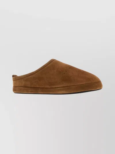 BALENCIAGA SUEDE ALASKA FLAT SOLE SLIPPERS