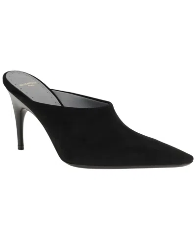 Balenciaga Suede & Leather Mule In Black