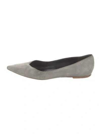 Pre-owned Balenciaga Suede Ballet Flats In Grey