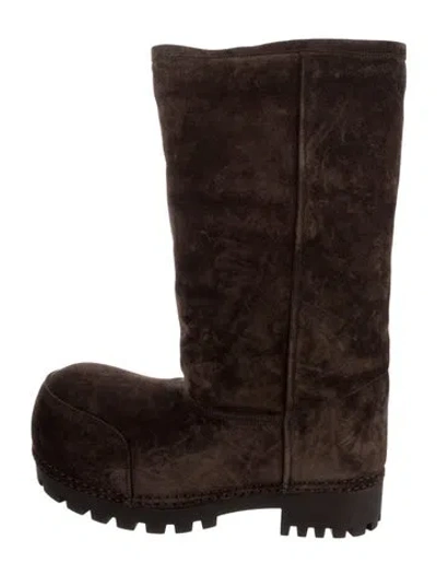 Pre-owned Balenciaga Suede Boots W/ Tags In Brown