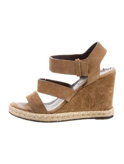 Pre-owned Balenciaga Suede Braided Accents Espadrilles In Brown