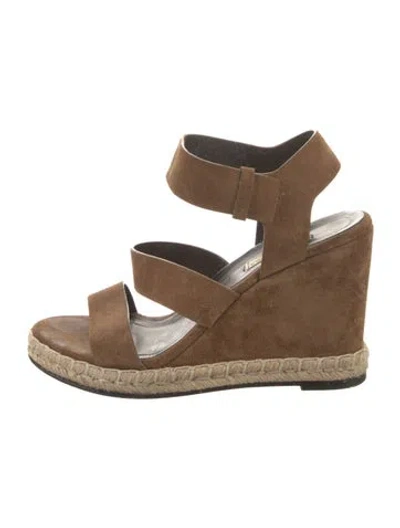 Pre-owned Balenciaga Suede Braided Accents Espadrilles In Brown