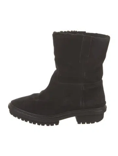 Pre-owned Balenciaga Suede Combat Boots In Black