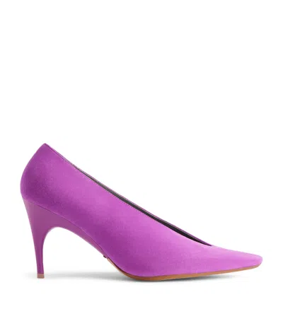 Balenciaga Suede Duchesse Pumps 90 In Purple