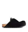 Balenciaga Dumbo Sabot In Distressed Suede Calfskin Men In Black