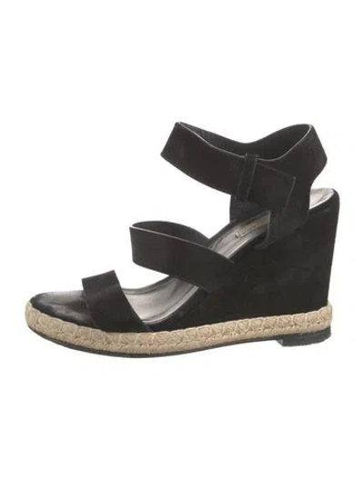 Pre-owned Balenciaga Suede Espadrilles In Black