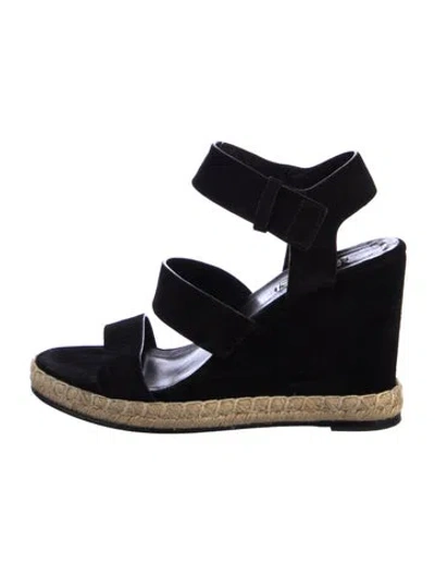 Pre-owned Balenciaga Suede Espadrilles In Black