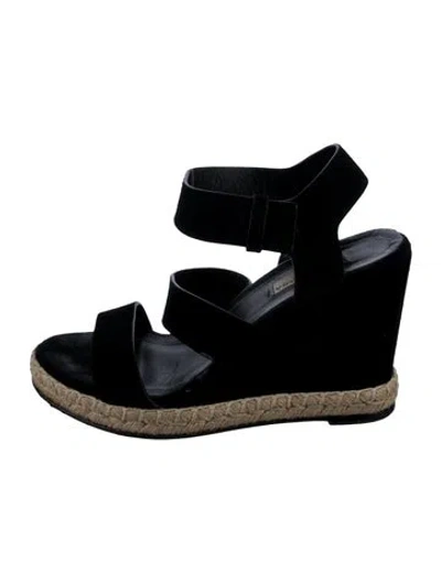 Pre-owned Balenciaga Suede Espadrilles In Black