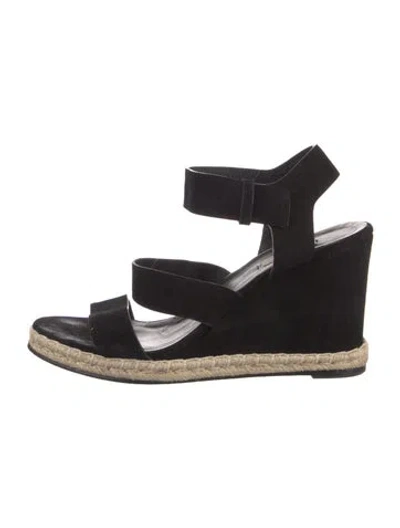 Pre-owned Balenciaga Suede Espadrilles In Black