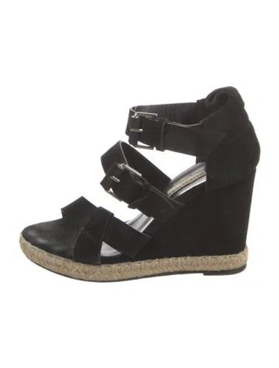 Pre-owned Balenciaga Suede Espadrilles In Black