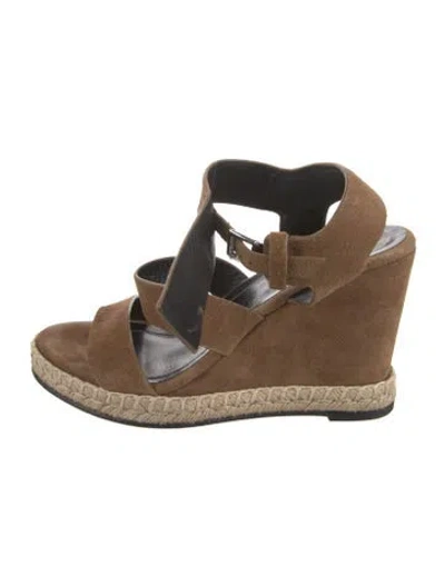 Pre-owned Balenciaga Suede Espadrilles In Brown