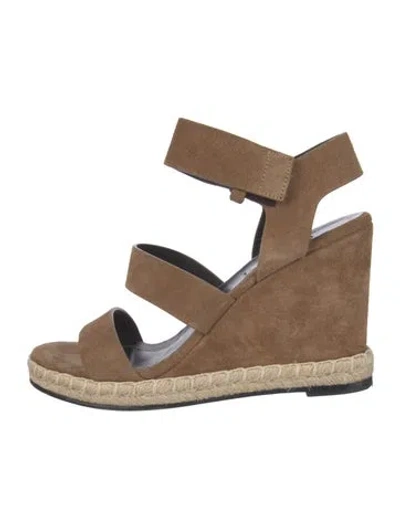 Pre-owned Balenciaga Suede Espadrilles In Brown