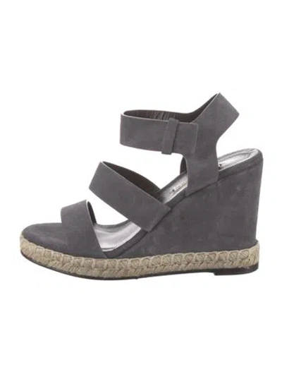 Pre-owned Balenciaga Suede Espadrilles In Gray
