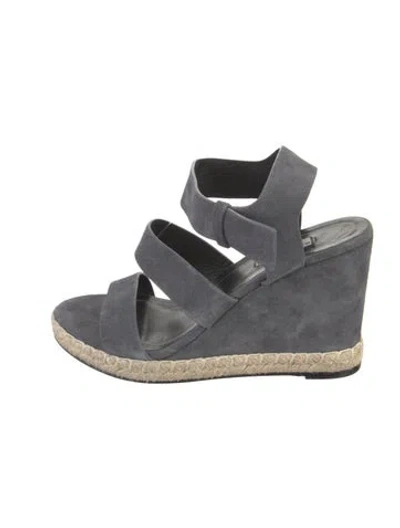 Pre-owned Balenciaga Suede Espadrilles In Gray