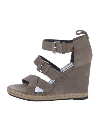 Pre-owned Balenciaga Suede Espadrilles In Gray