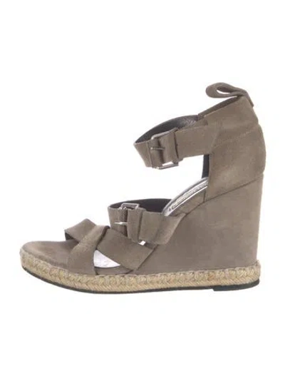 Pre-owned Balenciaga Suede Espadrilles In Gray