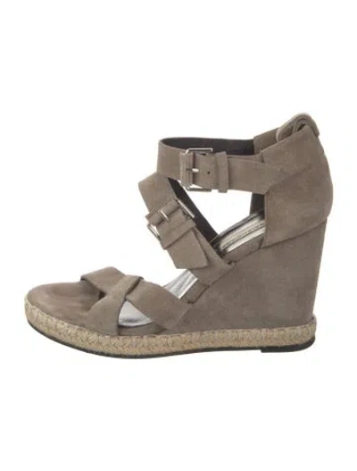 Pre-owned Balenciaga Suede Espadrilles In Neutral