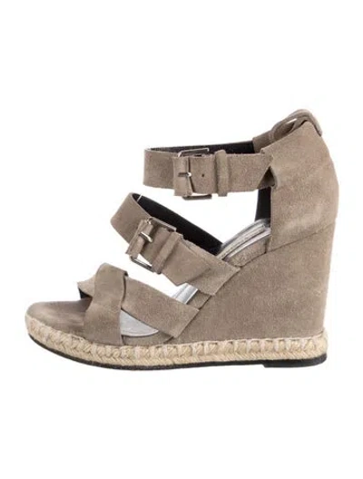 Pre-owned Balenciaga Suede Espadrilles In Neutral