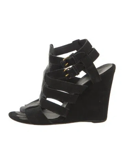Pre-owned Balenciaga Suede Gladiator Sandals In Black