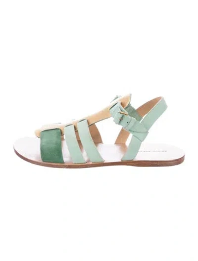 Pre-owned Balenciaga Suede Gladiator Sandals In Green