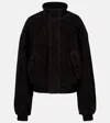 Balenciaga Suede Jacket In Black