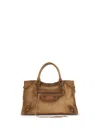 Balenciaga Medium Le City Calf Leather Top Handle Bag In Brown