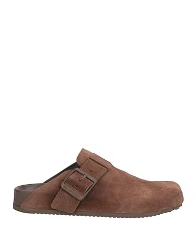 Balenciaga Suede Mules In Brown