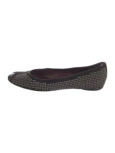 Pre-owned Balenciaga Suede Patterned Flats In Black