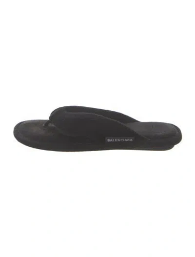 Pre-owned Balenciaga Suede Slides In Black