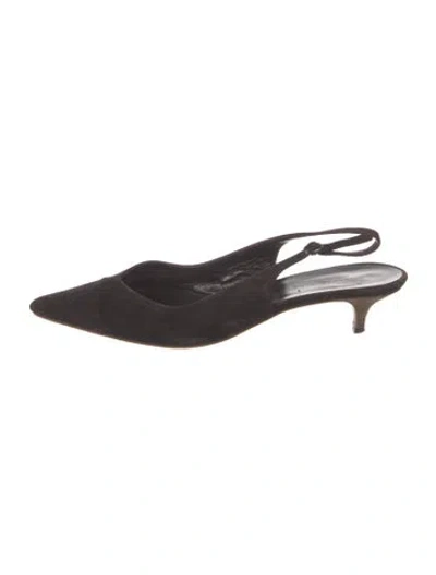 Pre-owned Balenciaga Suede Slingback Pumps In Brown