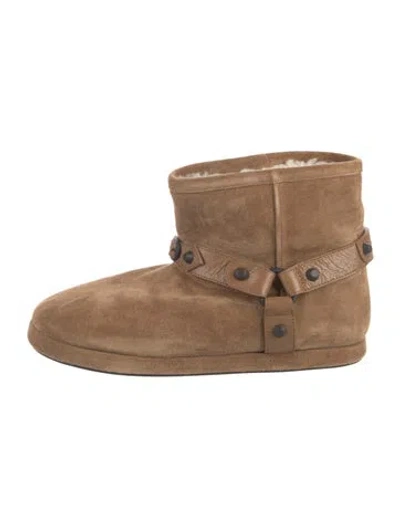 Pre-owned Balenciaga Suede Snow Boots In Neutral