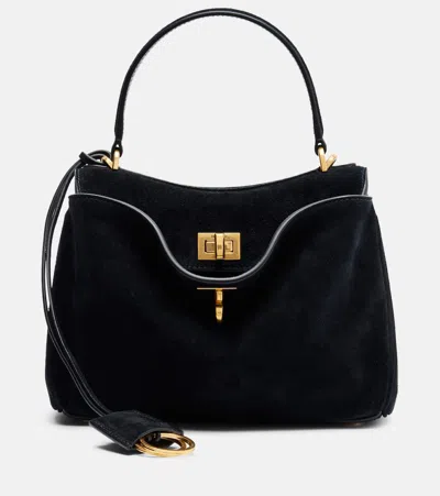 Balenciaga Suede Tote Bag In Black