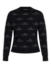 Balenciaga Furry All Over Mock-neck Logo Sweater In Black