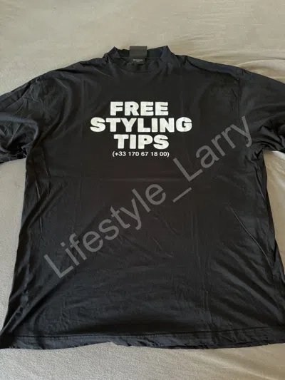 Pre-owned Balenciaga Summer 23 Mudshow Free Styling Tips T-shirt In Black
